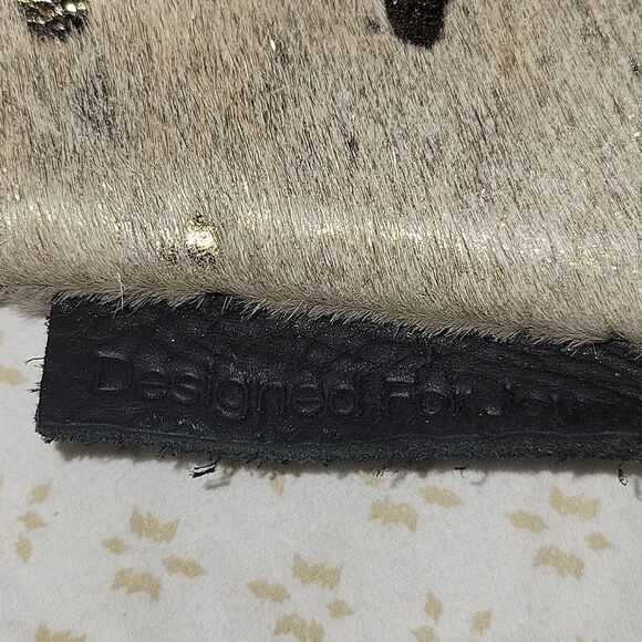 Designed for Joy  Animal Hair Clutch Case Pouch Bag Gold Flecks - Picture 4 of 6